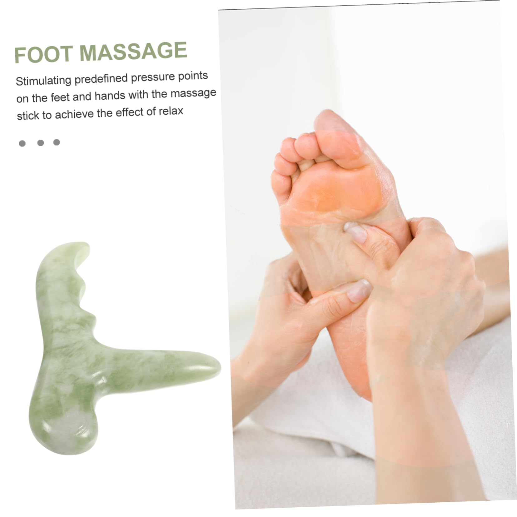 Healvian 4piezas Masajeador De Pies De Jade Herramienta Acupuntura y Reflexología Masajeador Manual Para Aliviar Dolores y Relajar Para y