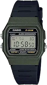 Relógio Casio Unissex Vintage F91wm 3adf Verde Digital