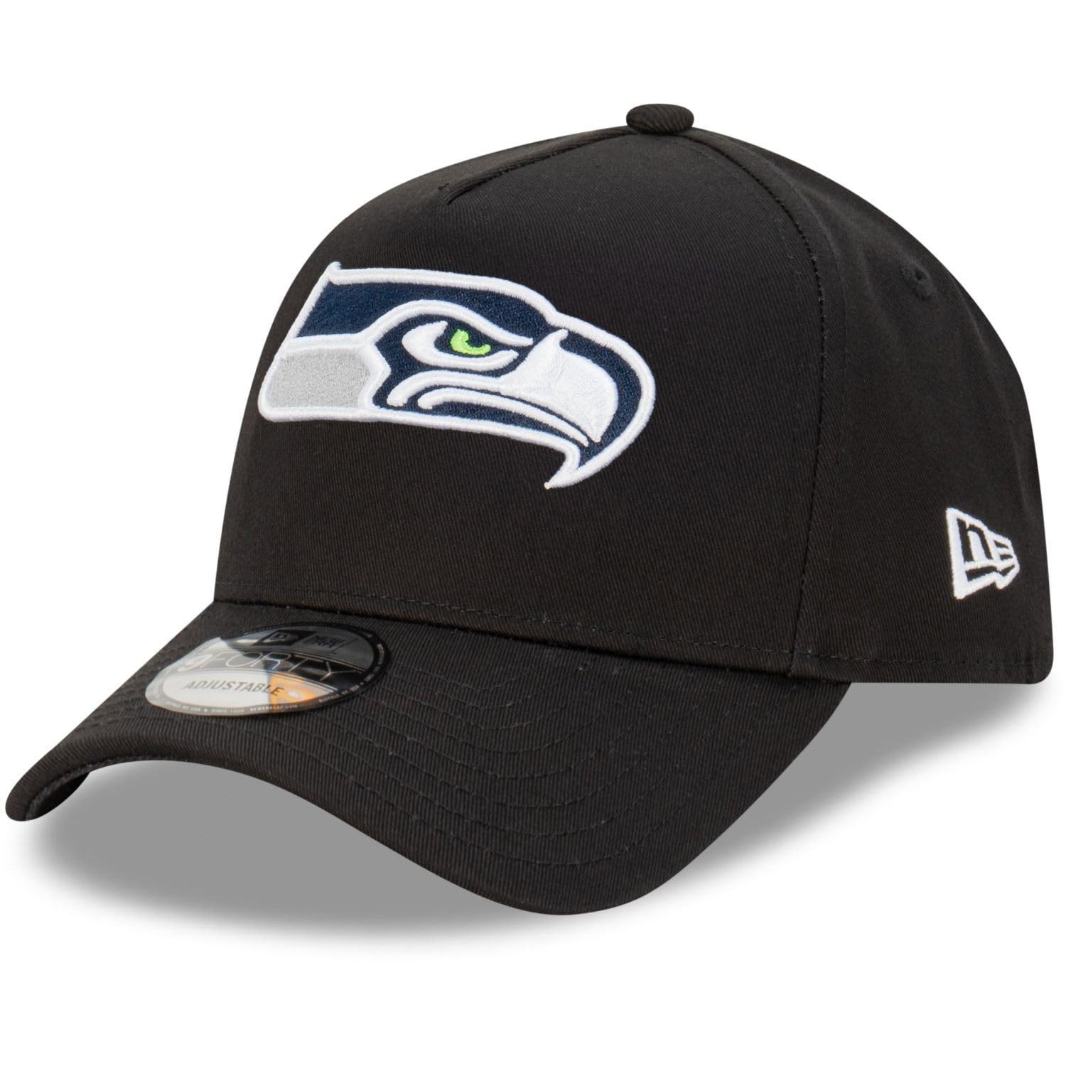 New Era Seattle Seahawks NFL Evergreen Black 9Forty Adjustable A-Frame Cap