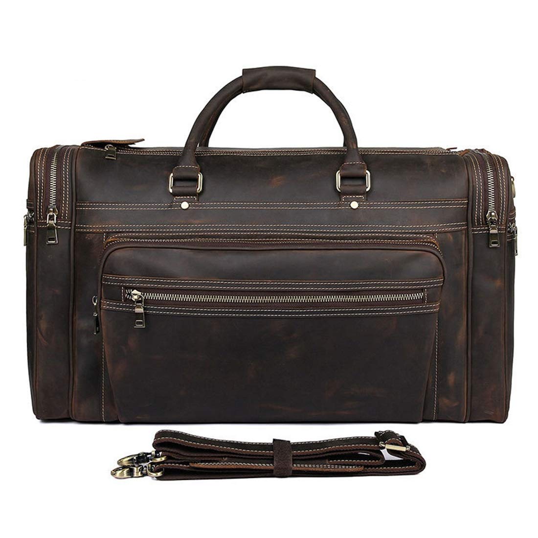 Men's Shoulder Bag Men's Messenger Bag Retro Leather Travel Bag Large-capacity Leather Hand Bag 36-5
