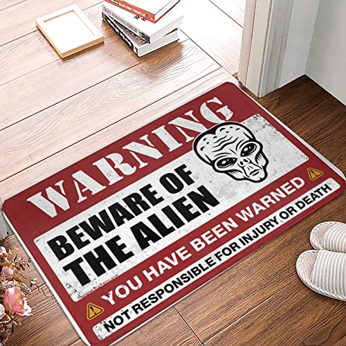 Grand tapis de sol alien 65 x 90 cm avec message décalé welcome-ish - 2