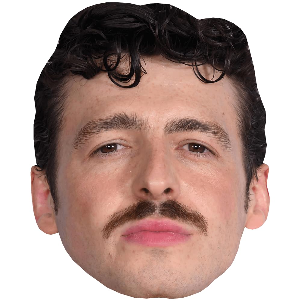 Anthony Boyle (Moustache) Celebrity Mask, Flat Card Face, Fancy Dress Mask