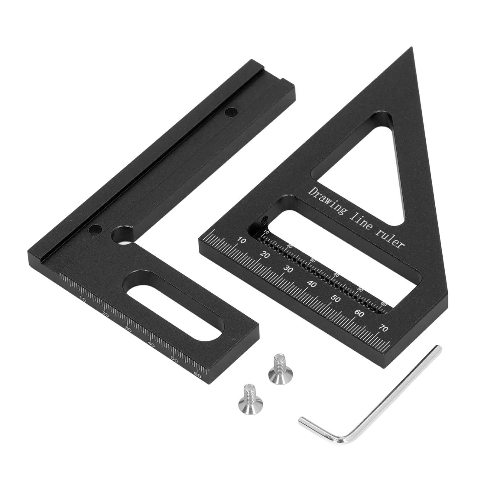 Righello di misurazione Multi-Angolo 3D di Alta qualità, Squadra goniometrica in Lega di Alluminio ad Alta precisione per la Lavorazione del Legno, con Angoli di 45 e 90 Gradi.