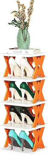 Organizador de almacenamiento de zapatos, organizador de zapatos apilable, soporte vertical versátil para zapatos, estante estrecho para zapatos