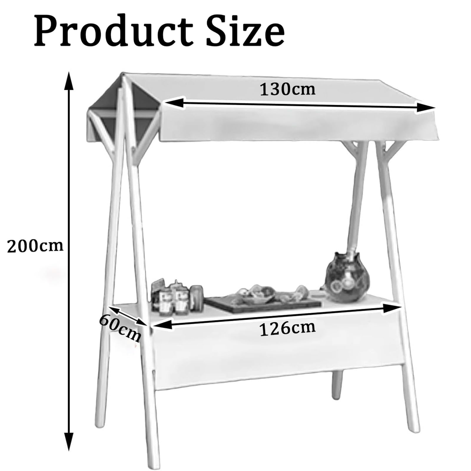 Carrello per alimenti da strada pieghevole, carrello per venditori di alimenti portatile, carretti per venditori all'aperto con tenda da sole e tovaglia, espositore per bancarella del mercato