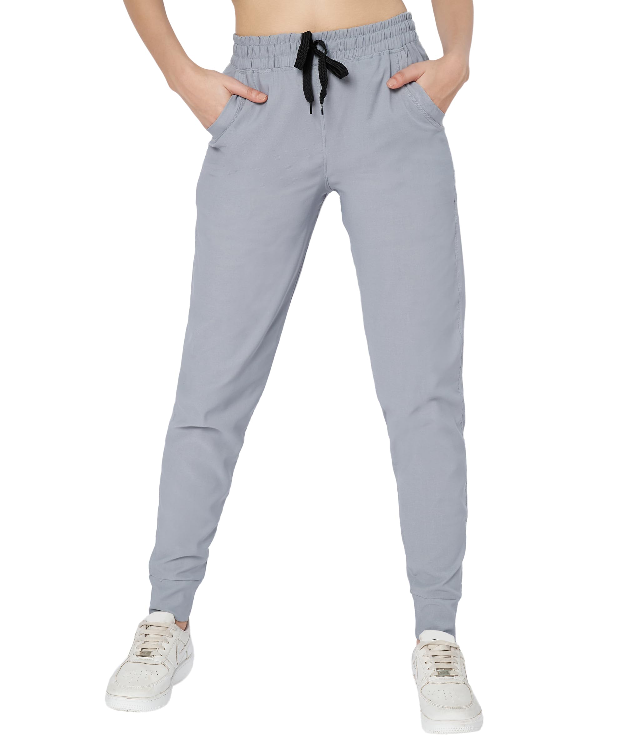 Mehrang Women's Athletic Jogger Pants, Drawstring Waist, Quick Dry Fabric, Side Pockets, Track Pant for Women