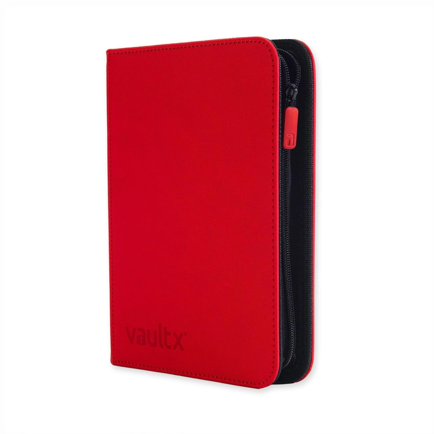 Vault X Red 4 Pocket Trading Card Zip Binder, 160 Cards, Premium Exo-Tec Album Material, 20 Side-Loading Pages, Folder For Collectible Card Games, Sports, Tcg (Red)