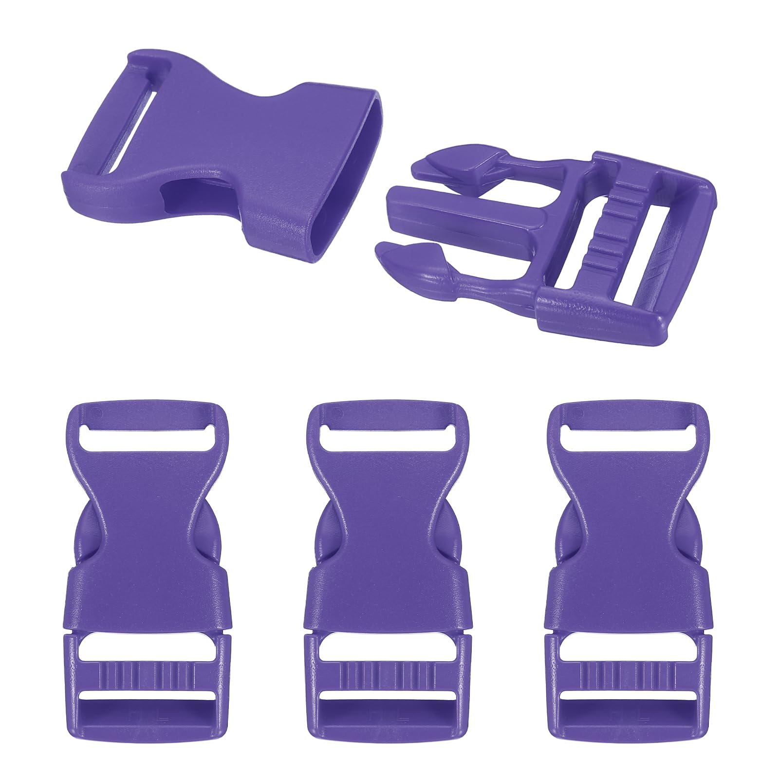 PATIKIL 4 Pcs 1" Quick Side Release Buckle Plastic Buckle Clip Purple