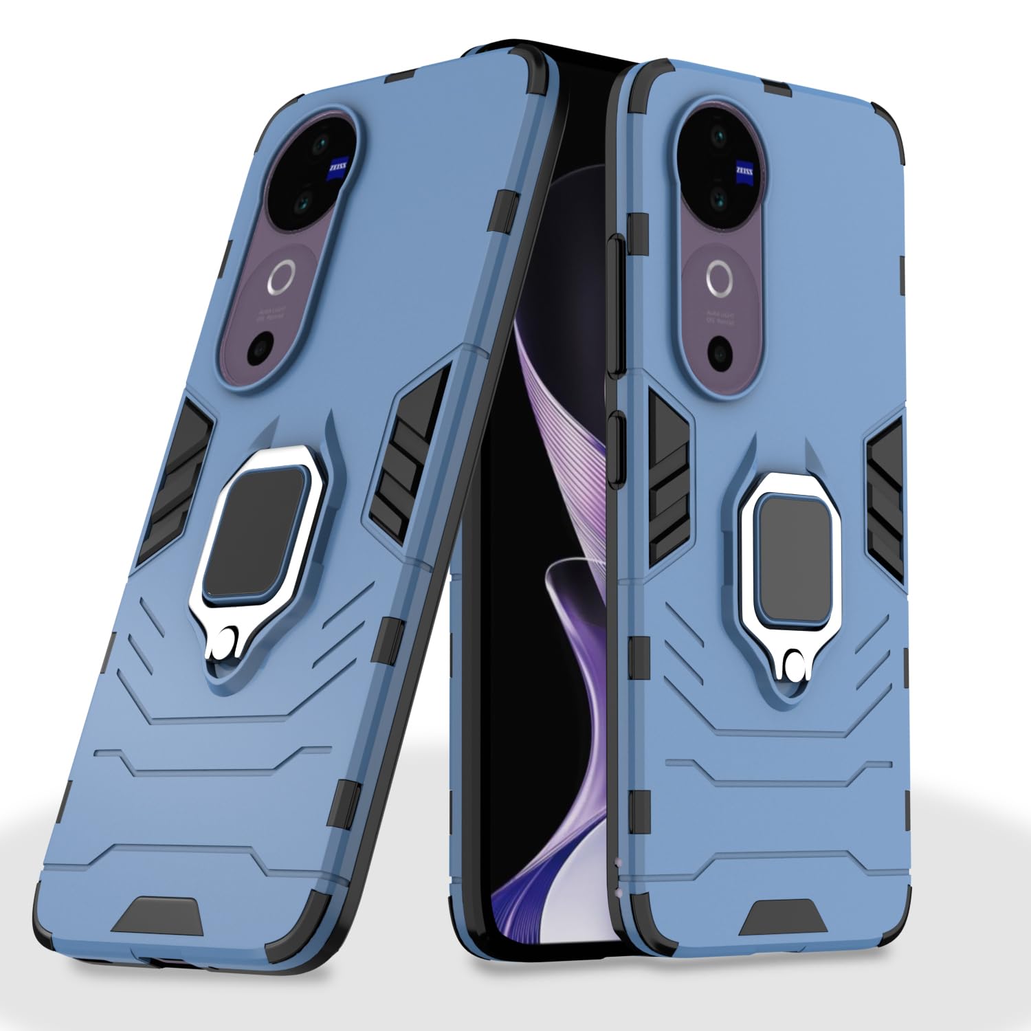 Pikkme D5 Tough Armor Bumper Case | 360 Protection Case | Ring Holder Stand Back Cover for Vivo V40 5G / V40 Pro 5G / T3 Ultra 5G (Blue) (B0DBZ26M1V) Amazon Price History, Amazon Price Tracker