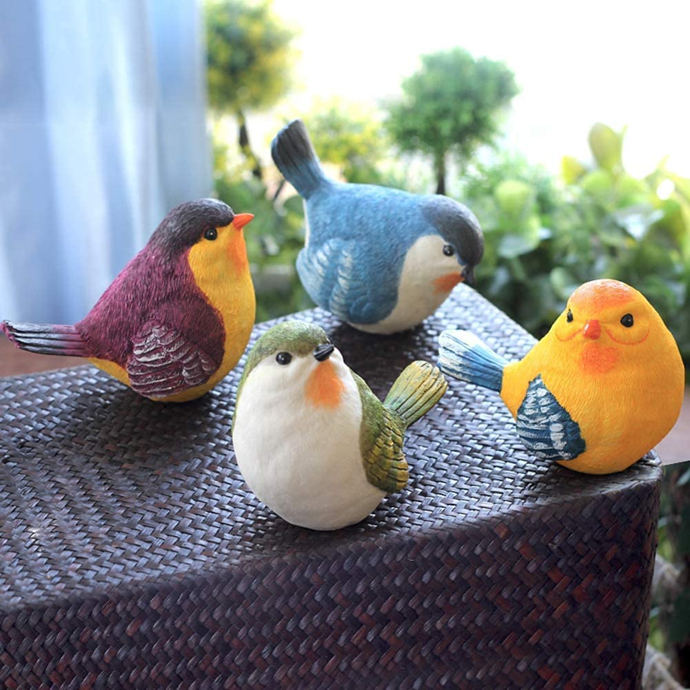 MNUvxzaewf Garden Statues Outdoor Decor Balcony Figurine Creative Ornaments Figurines, Resin Bird Gardening(A,13x10cm(5x4inch))