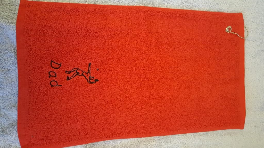 EFY Personalised Terry Towelling BADMINTON Sports Towel Embroidered With A Curved Personalised Name - 50x30cm (Pink)