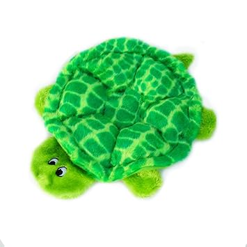 ZippyPaws Squeakie Crawler 6-Squeaker Plush Dog Toy, Slow Poke The Turtle