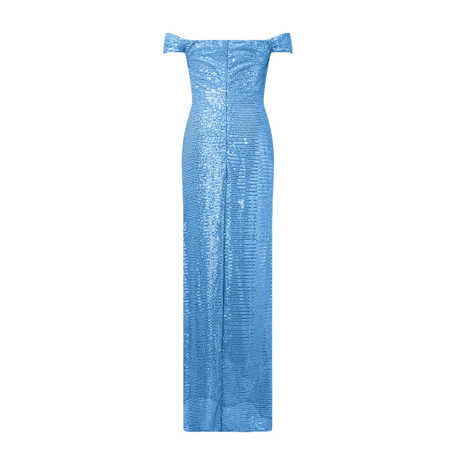 Générique Abito lungo da donna, da sera, casual, cocktail, con stampa, elegante, scollo rotondo, fluido, alla moda, per cerimonia, matrimonio, vacanza, vestito primavera A141