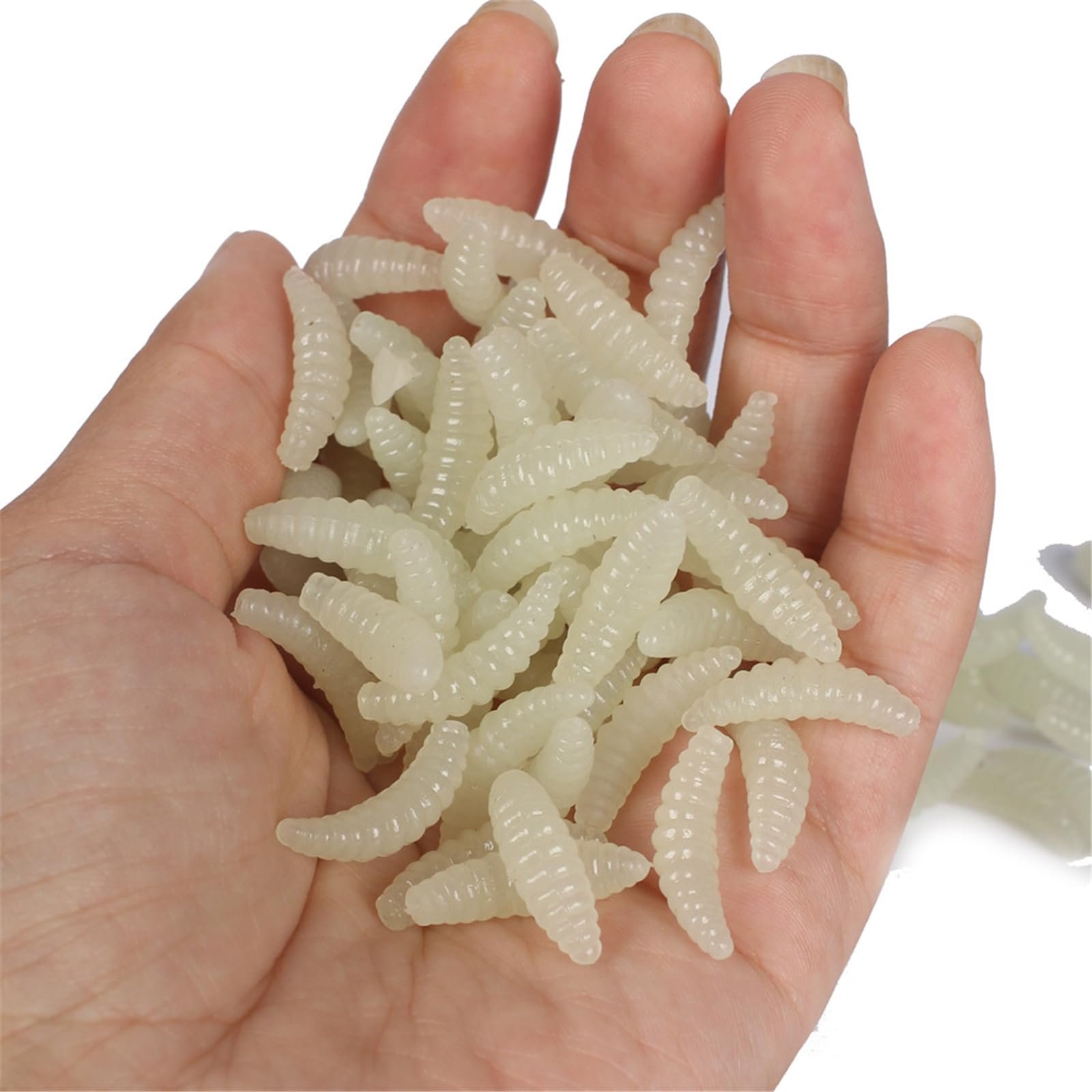 50 esche artificiali da pesca, esche morbide per vermi di pane, vermi e lombrichi