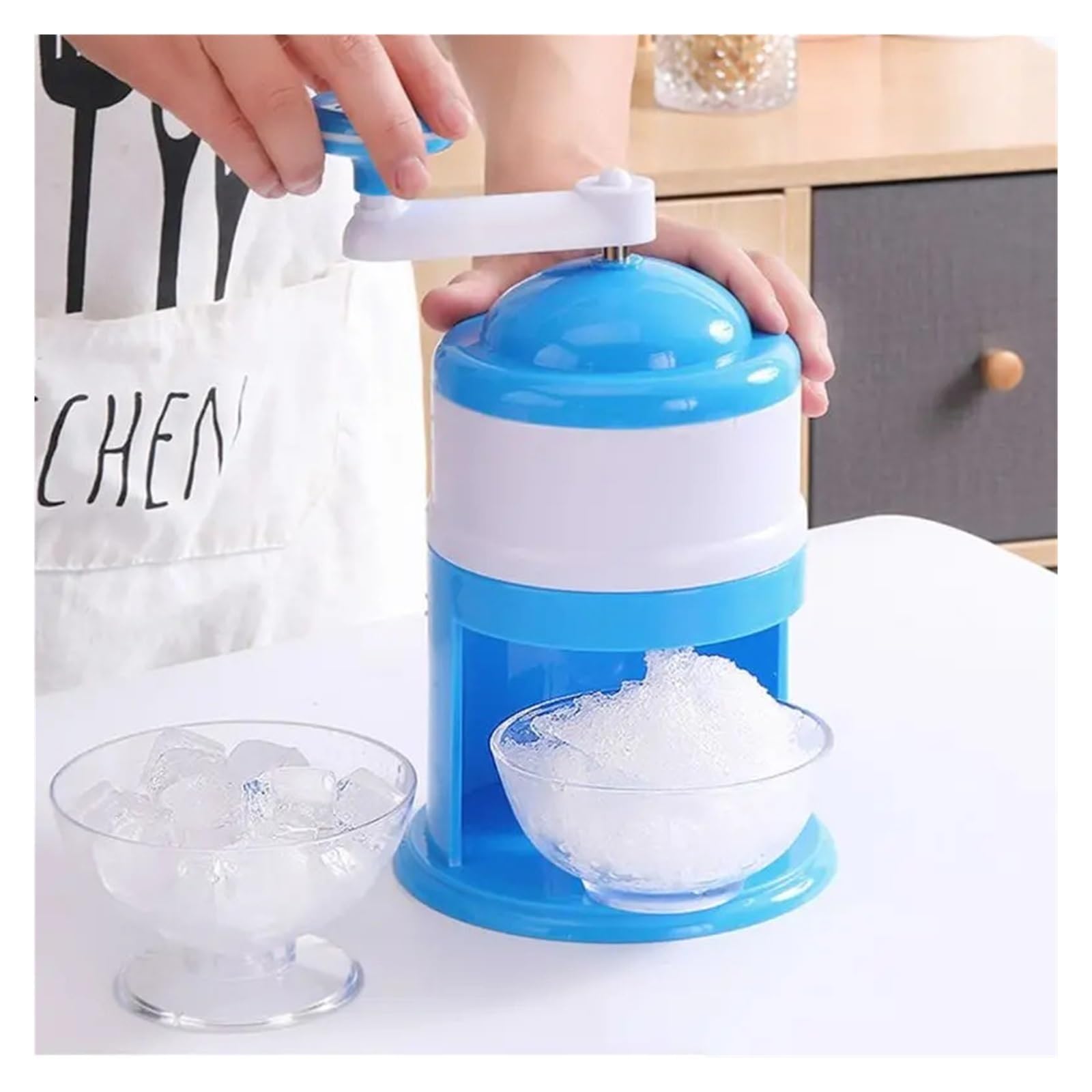 Ice Er - Mini máquina de afeitar de hielo, máquina manual de cono de nieve, bloque de hielo, para el hogar, restaurantes y cafeterías 6