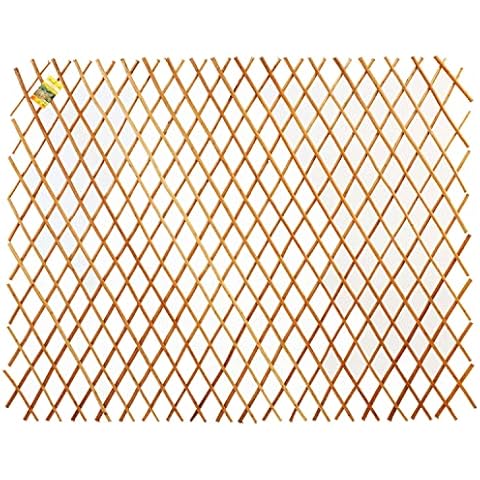 Backyard X-Scapes Expandable Peeled Carbonized Willow Wood Trellis for Climbing Plants Lattice Panel Fence Support 36 in H x 72 in L Cover