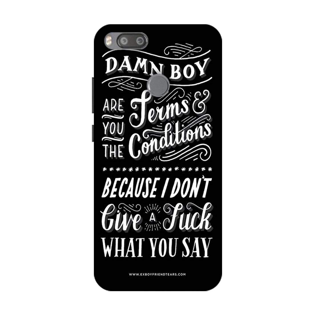 Paresha Damn Boy Quotes Printed Back Cover for Xiaomi Redmi Mi A1 