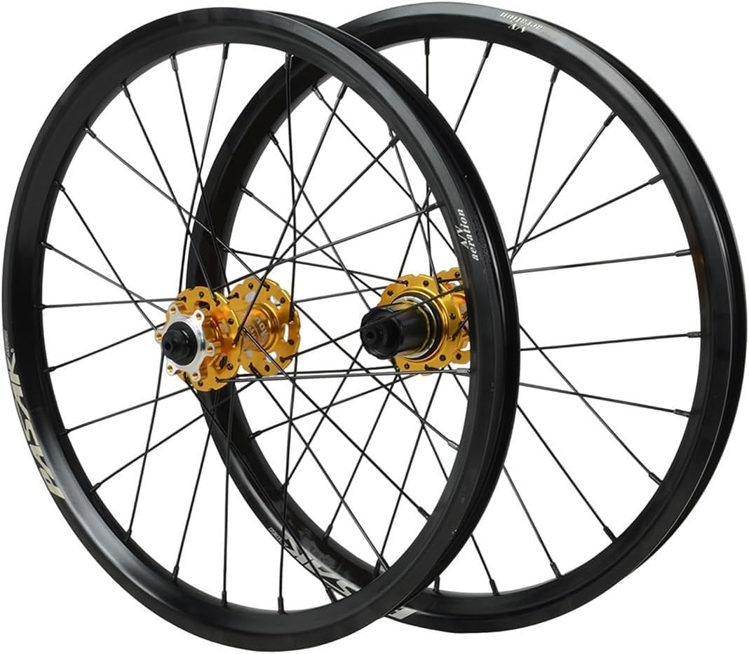 Juego Ruedas Bici Plegable 20" 406, Llanta BMX, Freno Disco Delan/Tras, Liberación Rápida QR 100/135 mm, Compatible Cassette HG 7-12v
