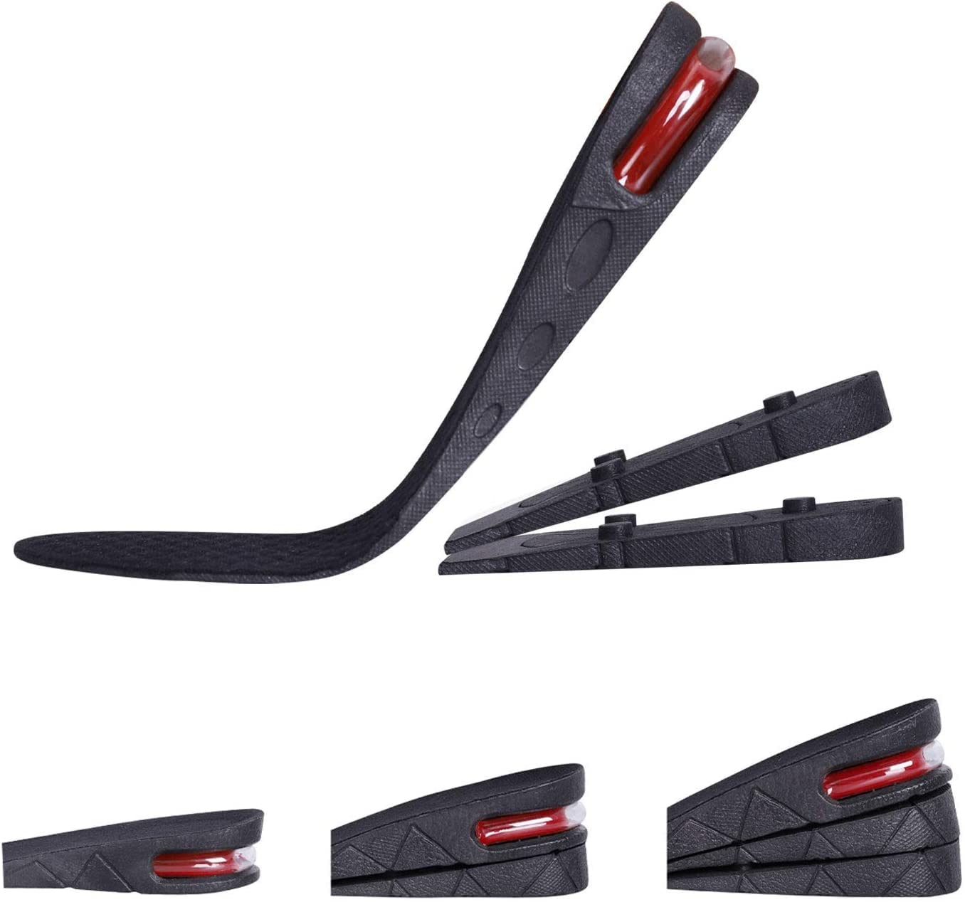 FaigyFaigy Height Increase Shoe Insoles Air Cushion 3-Layer 2.75 Inch/7Cm Make You Taller,Supportive Comfort Breathable Multi-Layer Invisible Boosting Lifts Soles Elevated Cushioned Heel Men&Women 1 Pair