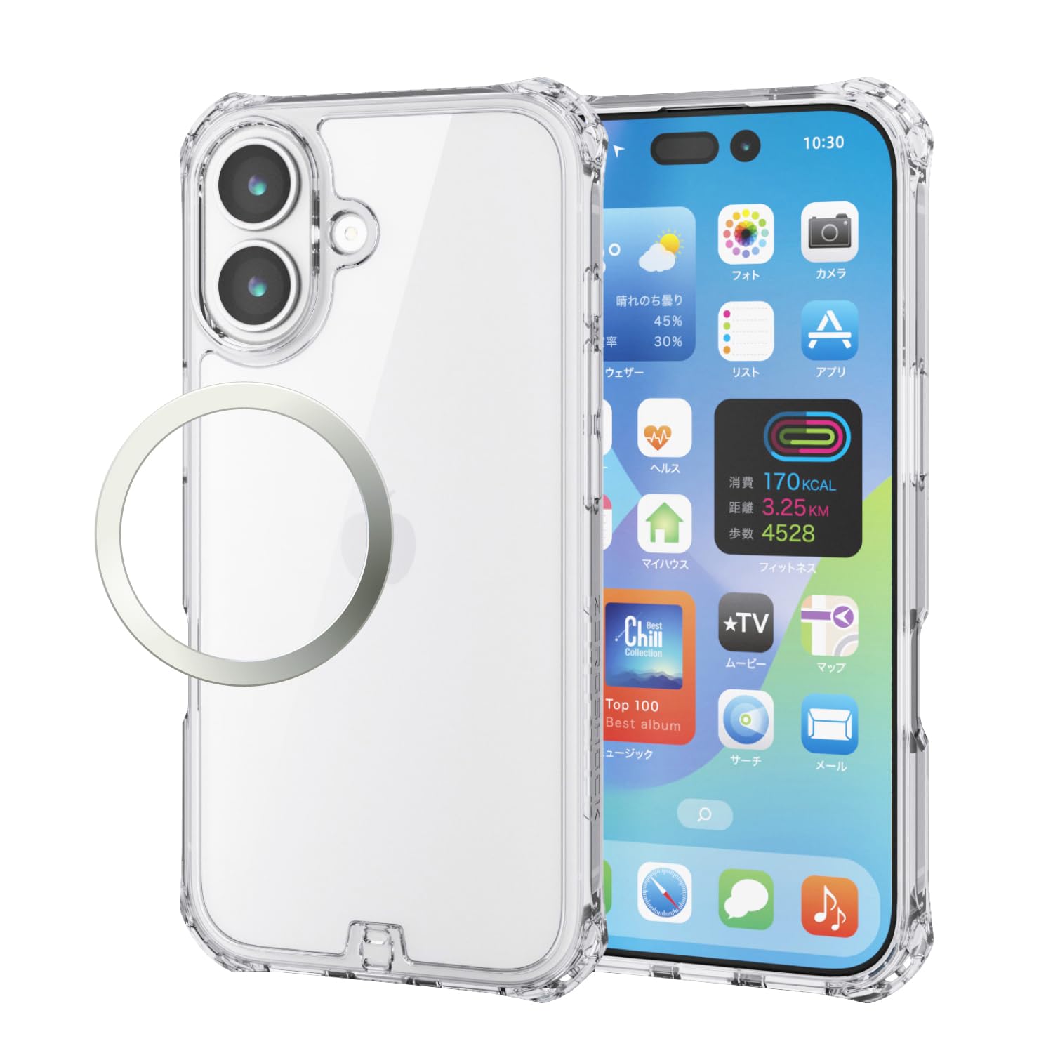 Amazon.co.jp: エレコム iPhone 17 ケース カバー 透明 耐衝撃 衝撃