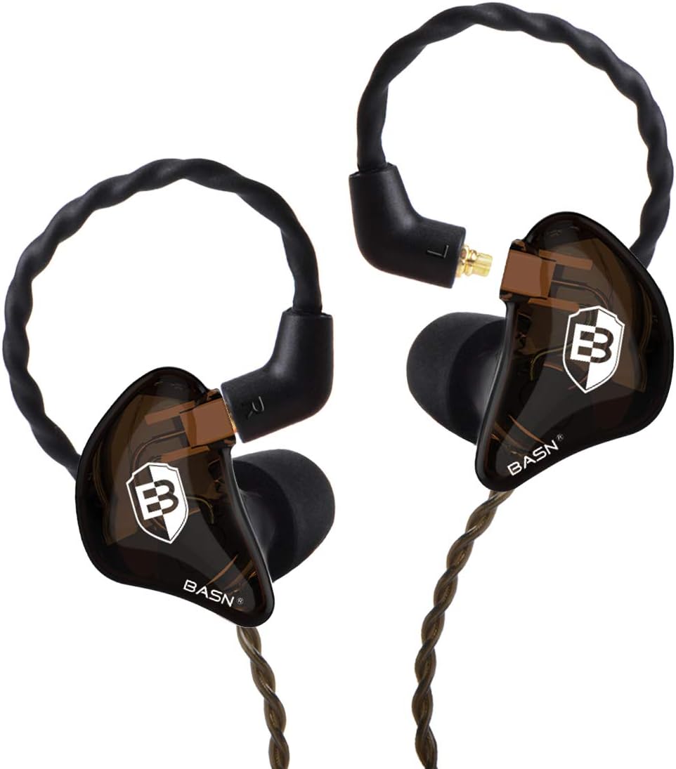 BASN Bsinger 2nd Generation in Ear Monitor Headphones for Musicians, Black | Sound Isolating Earphones with Dual Dynamic Drivers Detachable MMCX Cable
