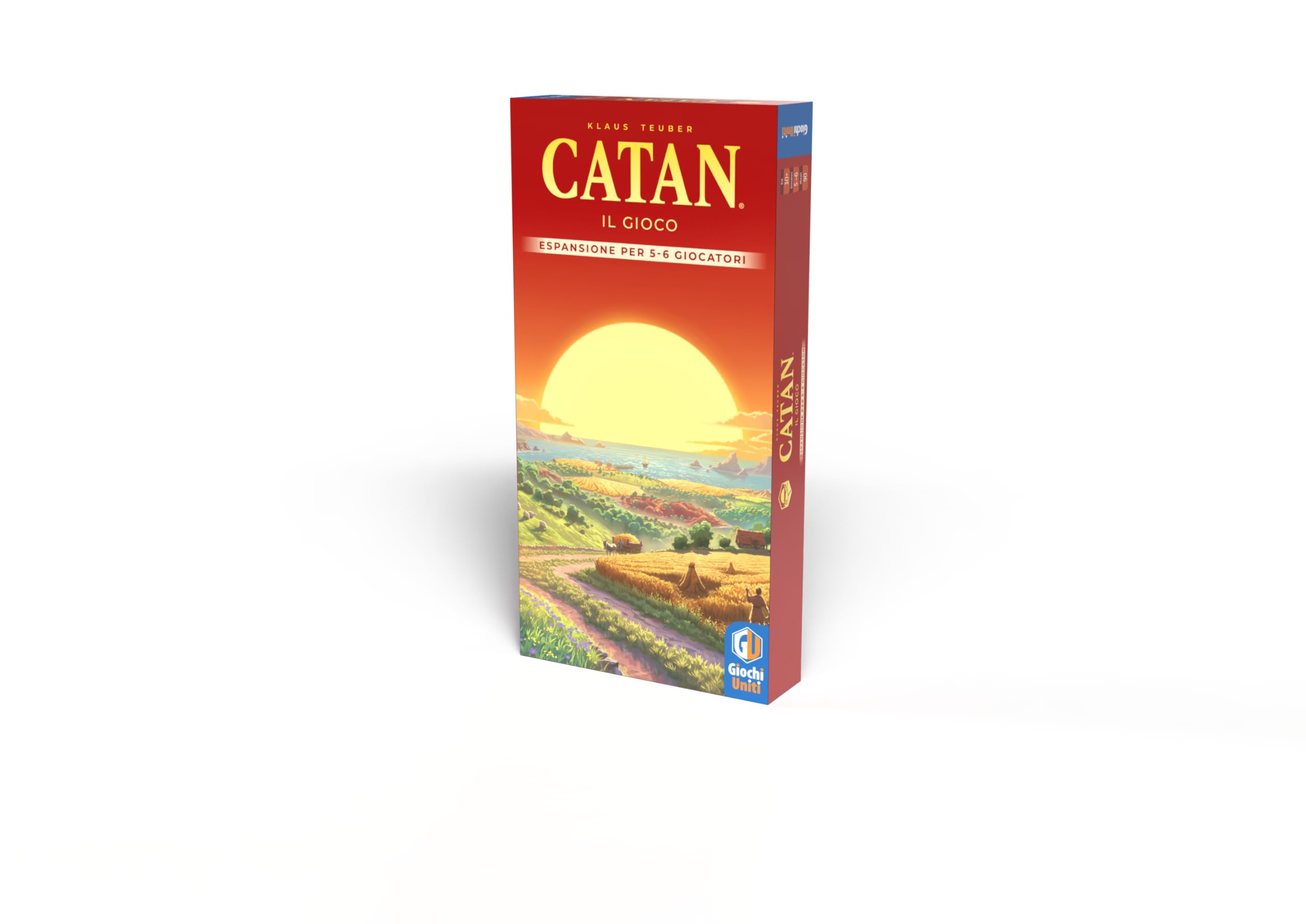 Giochi Uniti - CATAN Relaunch: Gioco Base, Exp 5/6 – Gioco da tavolo, 3-6 Giocatori, 10+ Anni, GU819, Edizione italiana