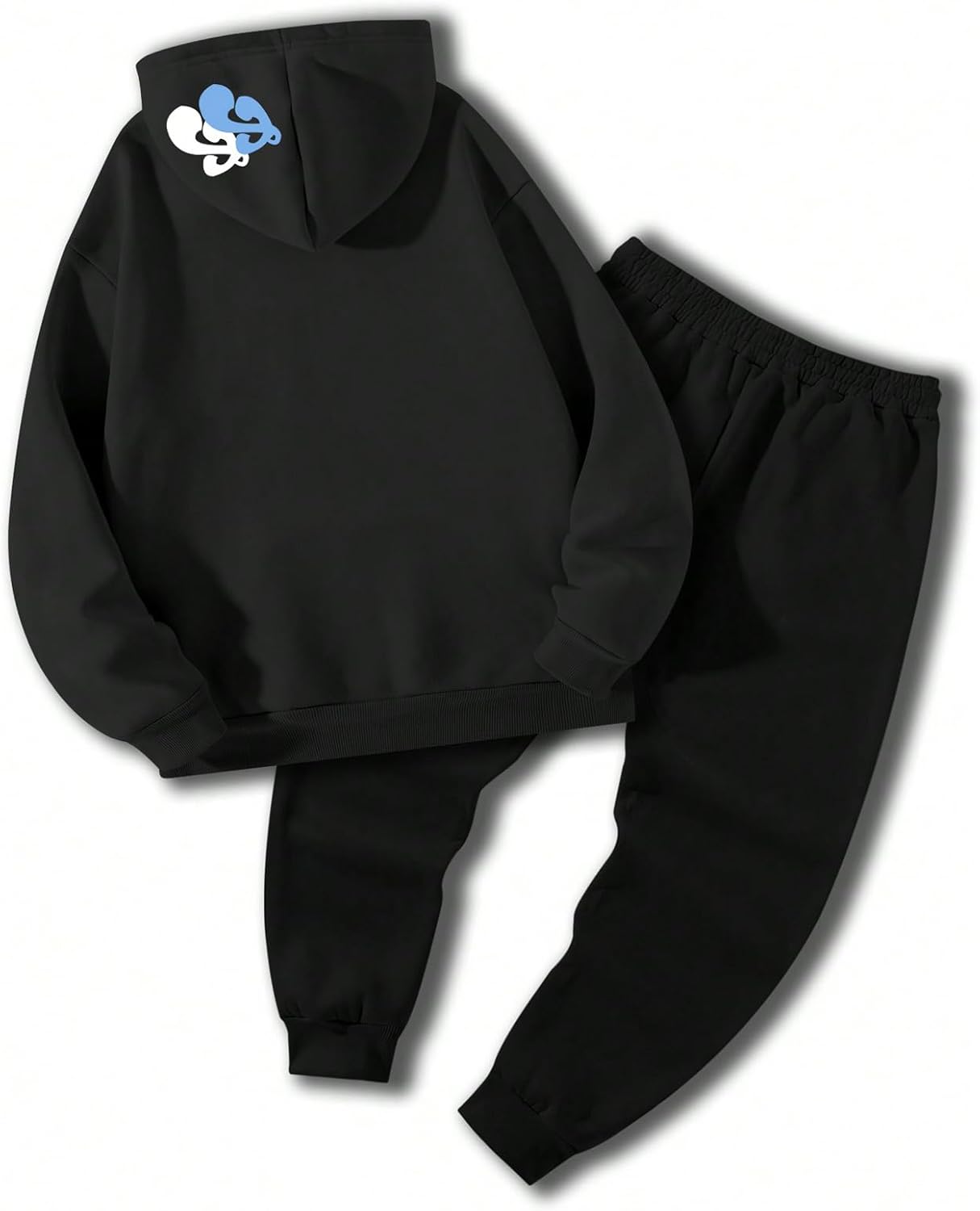 Men's 2 Piece Sweat Set Long Sleeve Graphic Hoodie Sweatshirts and Drawstring Joggers Tracksuits - Image 2