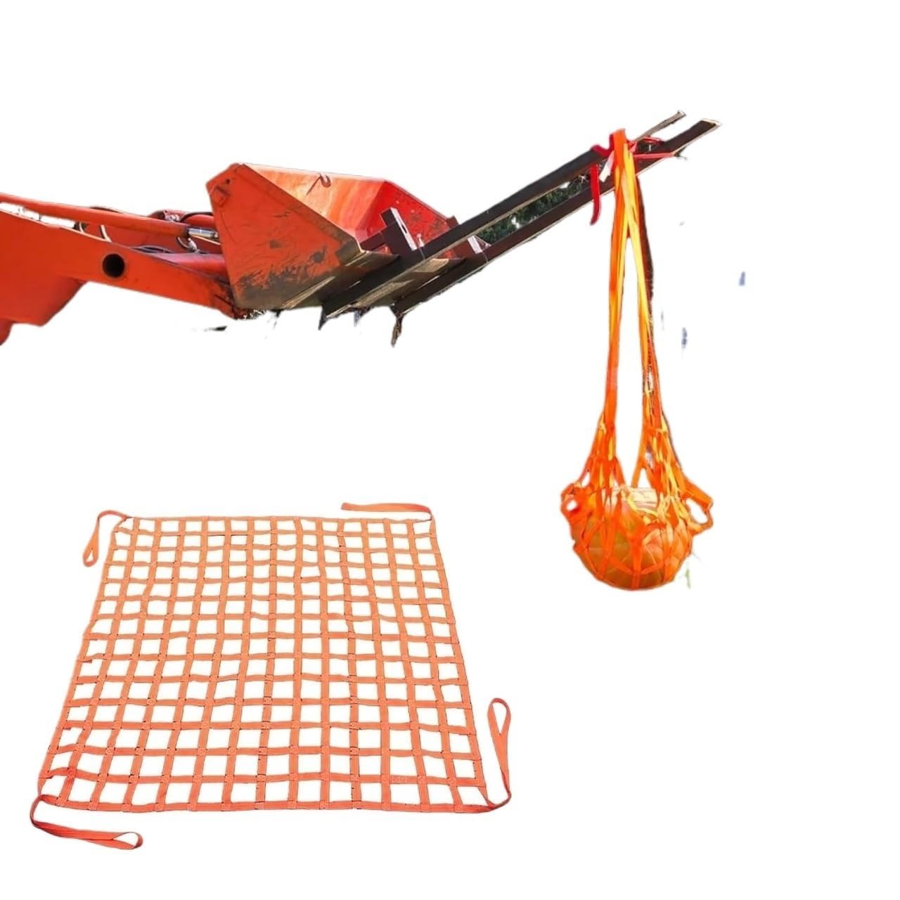 WQPMNYG Hoisting Lifting Nets,Heavy Duty Cargo Lifting Nets with Straps for Safe Loading & Unloading, 1x1m Mesh (10cm), 1t Capacity, Ideal for Motorbike & Heavy Object Handling