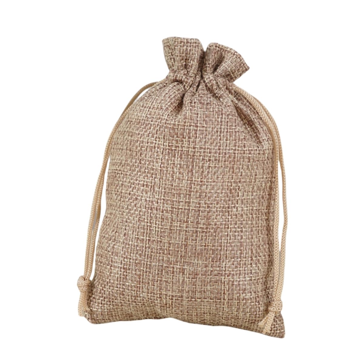 Lot de 75 petits sacs en lin avec cordon de serrage - Petits sacs en lin - À remplir - Petits sacs cadeaux pour mariage, fête, artisanat (marron, 10 x 15 cm)