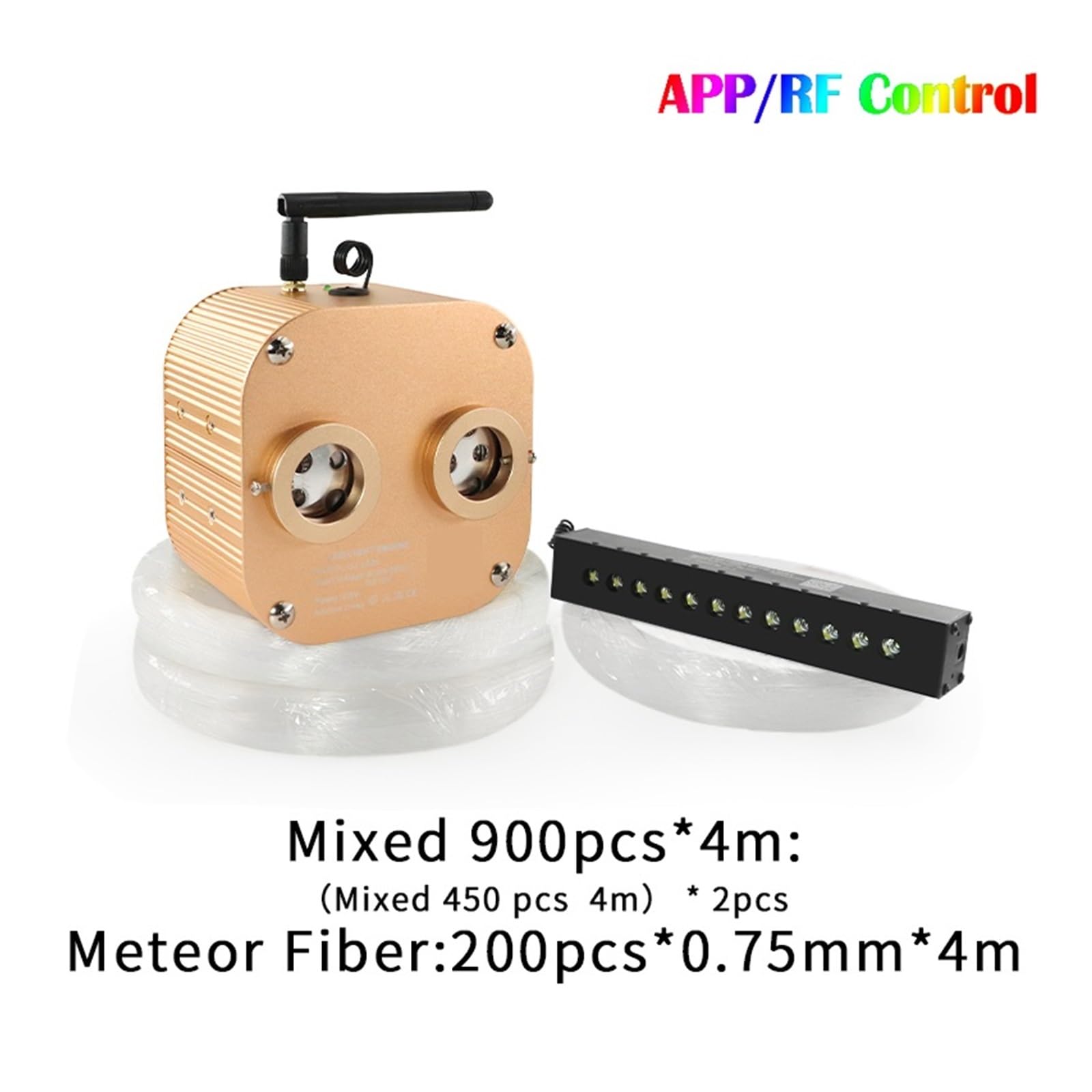 20W Meteor Twinkle Samochód Gwiazda Oświetlenie Dachowe Gwiaździste Niebo Lampa Sufitowa Romantyczne Oświetlenie Wnętrza Auta Lampy Gwiazdki LED Oświetlenie Światłowodowe(Mixed 900 4m 200 4m)