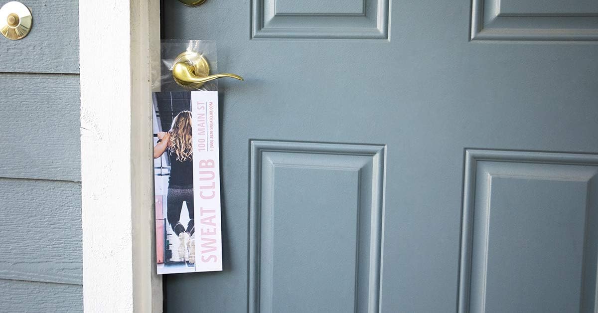 ClearBags 9 x 12 Door Hanger Bags (100 Bags) for Door Knob Flyers Promotions Coupons | Clear Plastic Poly Hanging Bags for Mail | Newspaper Bags with Hangers Protect Against Rain, Dirt, & Bugs | DK2A : Industrial & Scientific