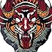 Chinese Monster Lion Mask Patch Embroidered Applique Iron On Sew On Emblem