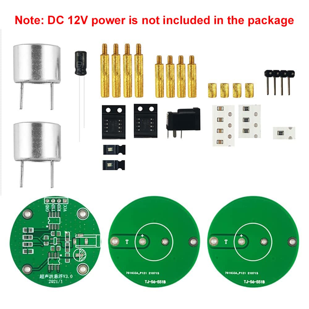 DIY Levitation Electronic Kit, Icstation Ultrasonic Suspension Standing Wave Controller DIY Soldering Learning Kit, Ultrasonic Levitator for Scientific Teaching Experiment Creative Present