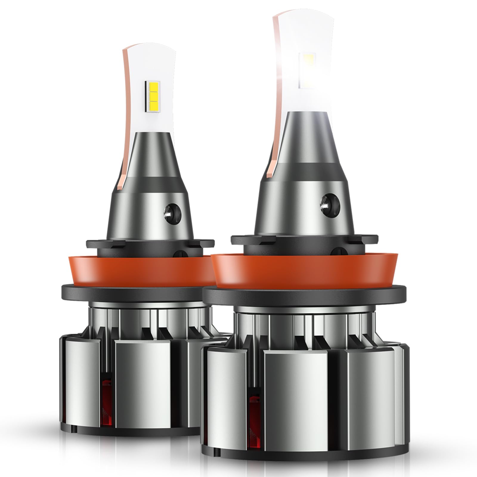H9/H8 Bulbs, 40000LM 8X Ultra-Brightness, Real 1:1 Halogen Mini Size, 10-Year Extended Lifespan, 6000K White Illumination for Automotive H11 Fog Lights, Plug and Play, Pack of 2