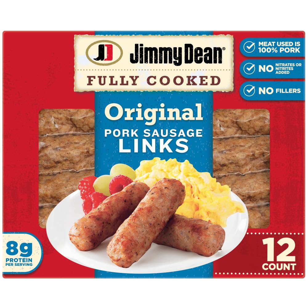 Amazon.com: Jimmy Dean, Fully Cooked Original Pork Sausage Links, 12 count : Grocery & Gourmet Food