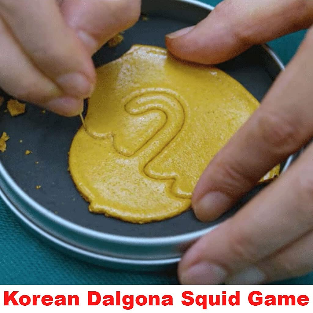 LENITH Dalgona Korean Squid Game Sugar Candy Cookies Stainless Copper Plate Making Tools 9pcs 