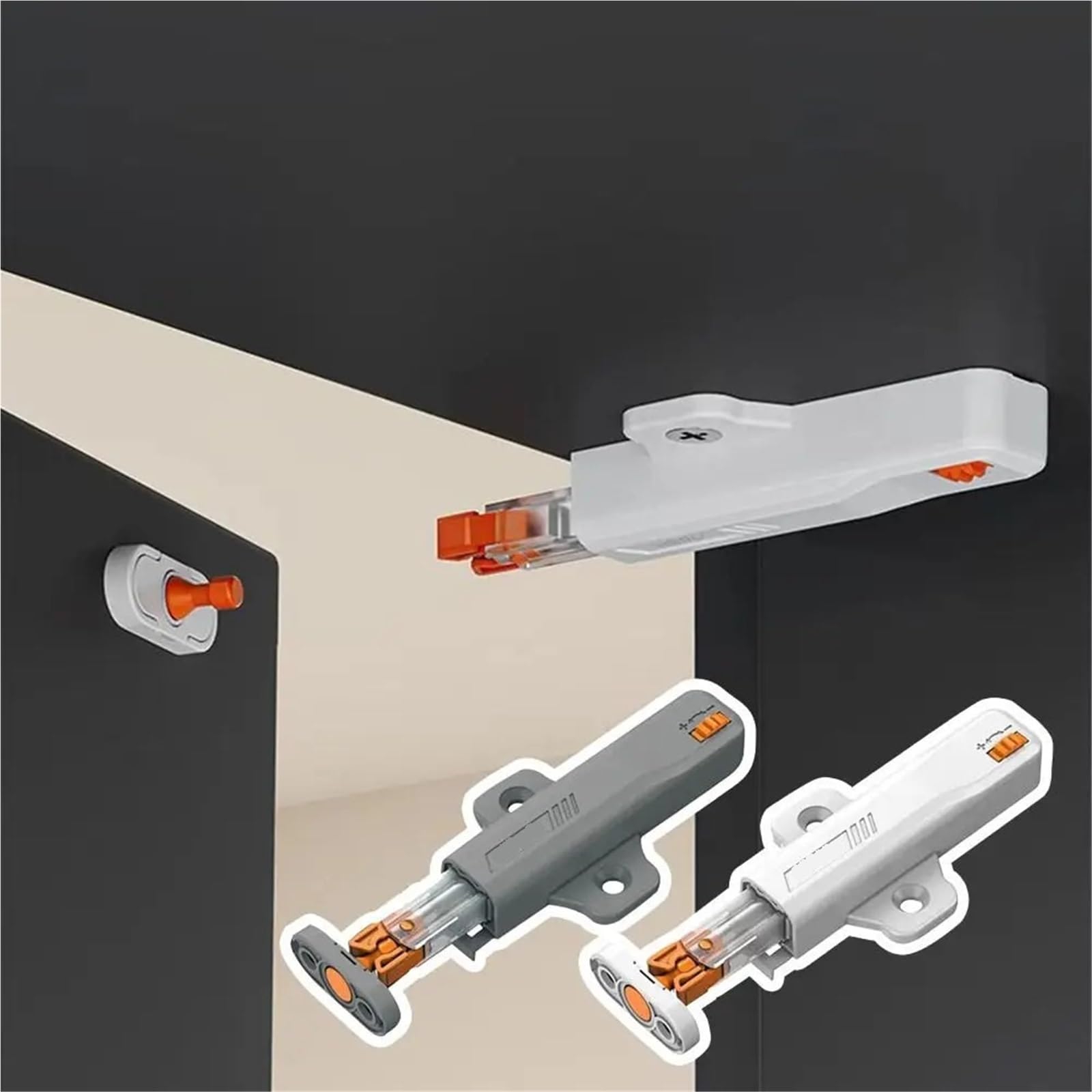 12 accessori hardware for la casa Pressione for aprire Touch Latch Porta del cassetto Stop Smorzatore Buffer per Porta nascosta, Armadi(Black)