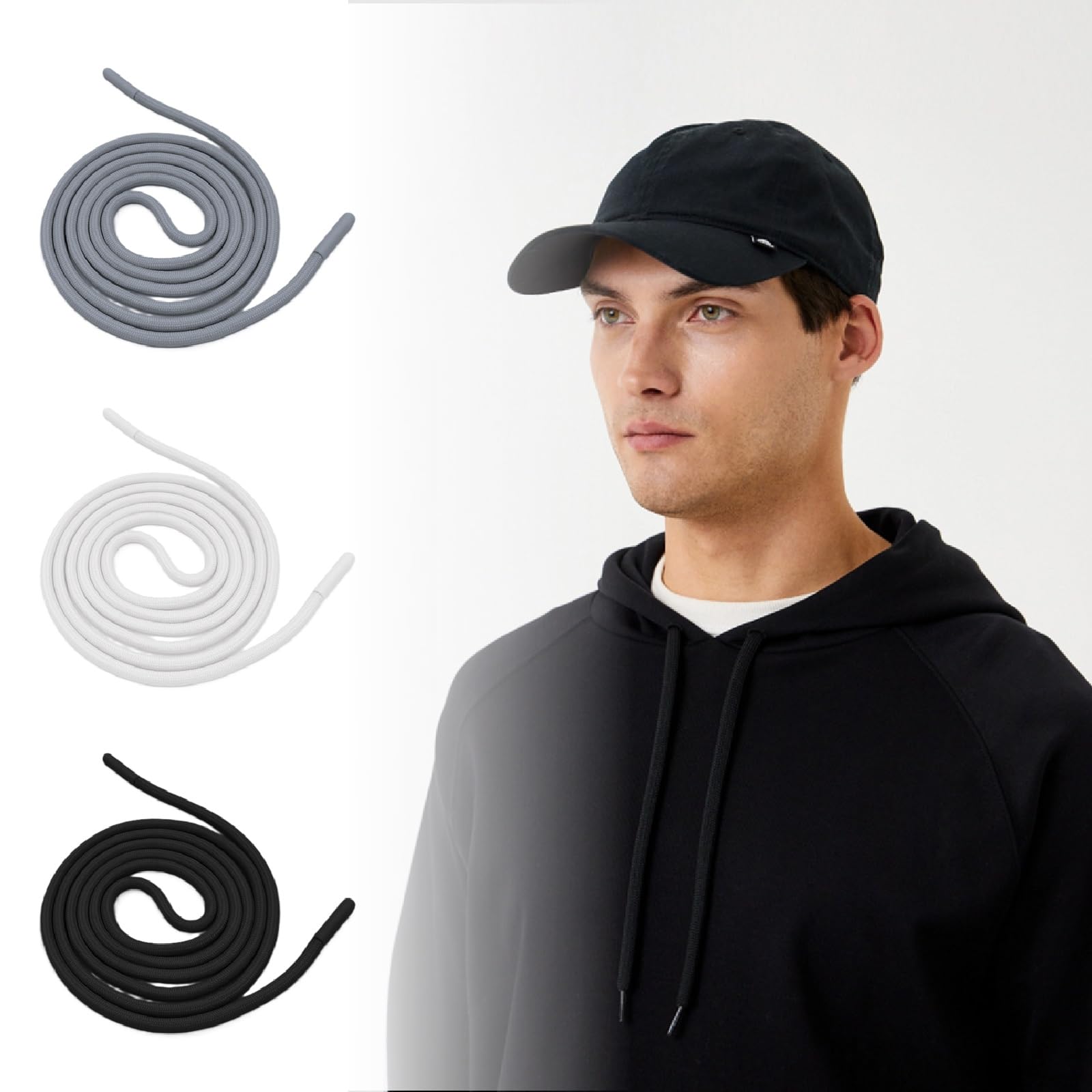 Cordon De Rechange Pour Sweat à Capuche,9 Pcs Cordons De Rechange Universels ,Cordons De Rechange De Serrage,130cm Cordon Pour Bas De Jogging Pour Vestes Chaussures Pantalons Sport Sweat Shirts Sac