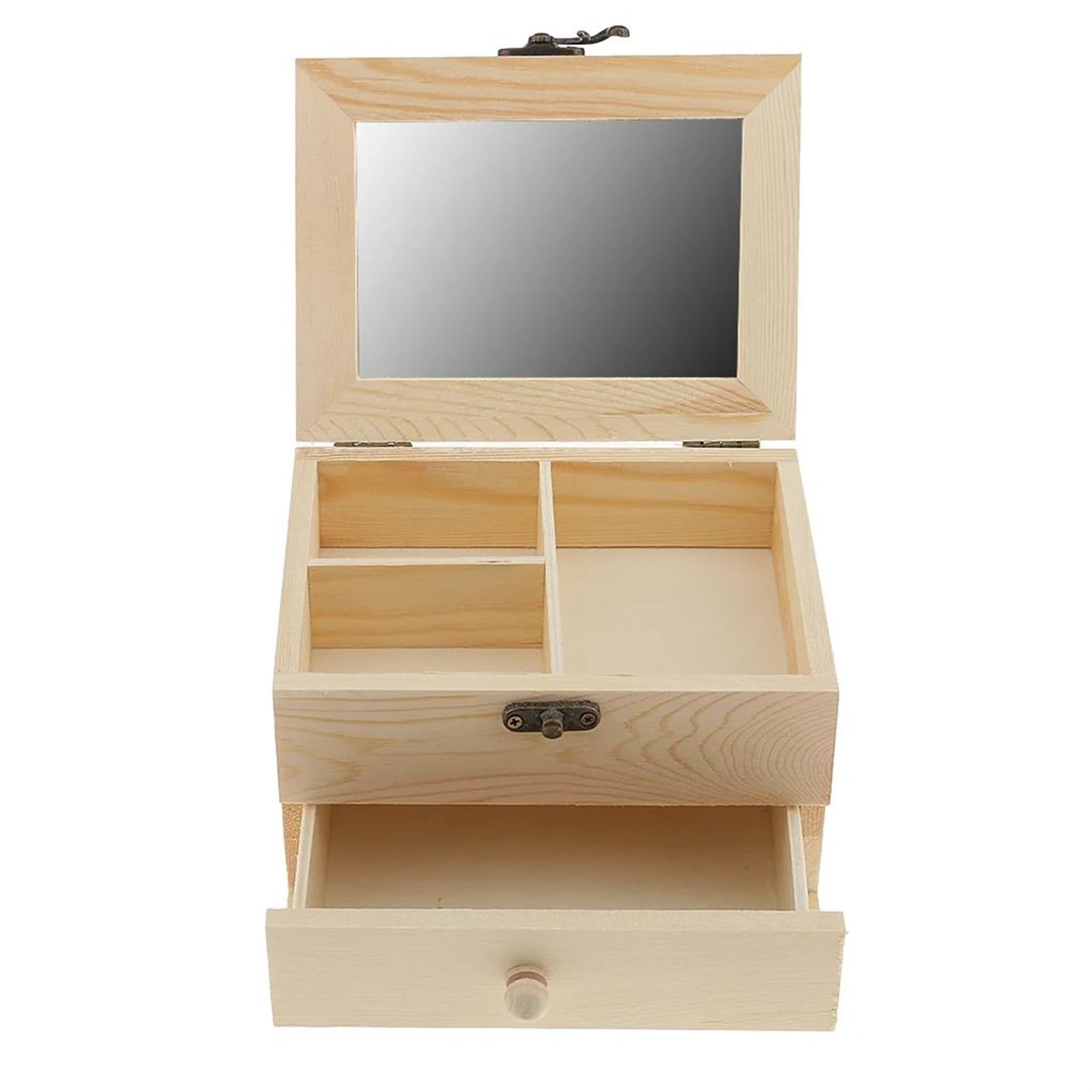 Schmuckkästchen Schmuck Organizer Aus Unlackiertem Holz Klassische Schmuckschatulle Mit Schublade Makeup Organizers