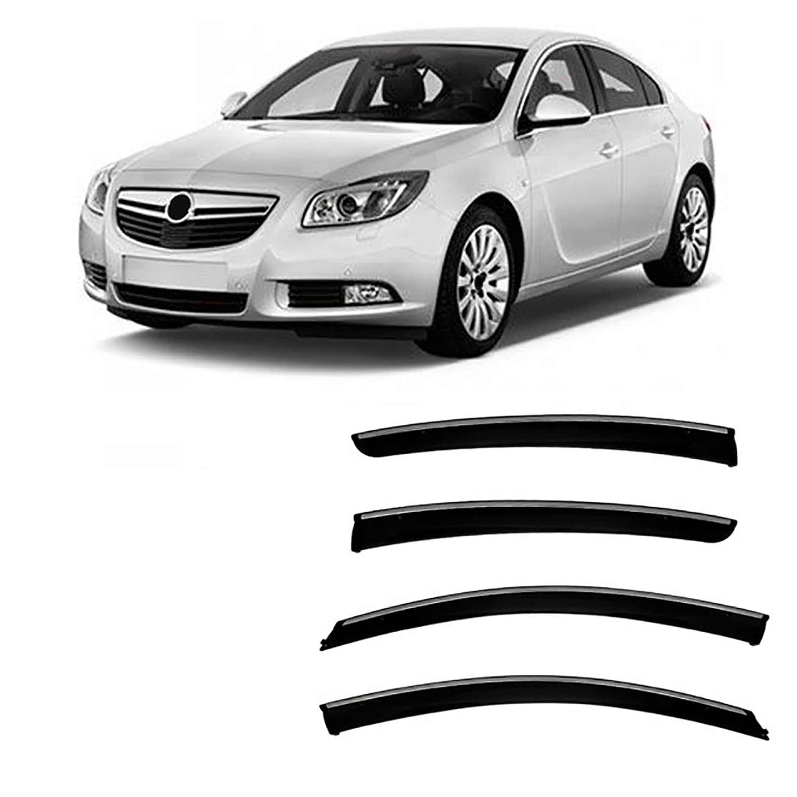 Gcsdmj Light 4 Pieces Car Window Wind Deflectors For Opel Vauxhall Insignia A Mk1-G09 2008-2016, Side Door Stick-On Rain Deflector Sun Visors Shield Accessories