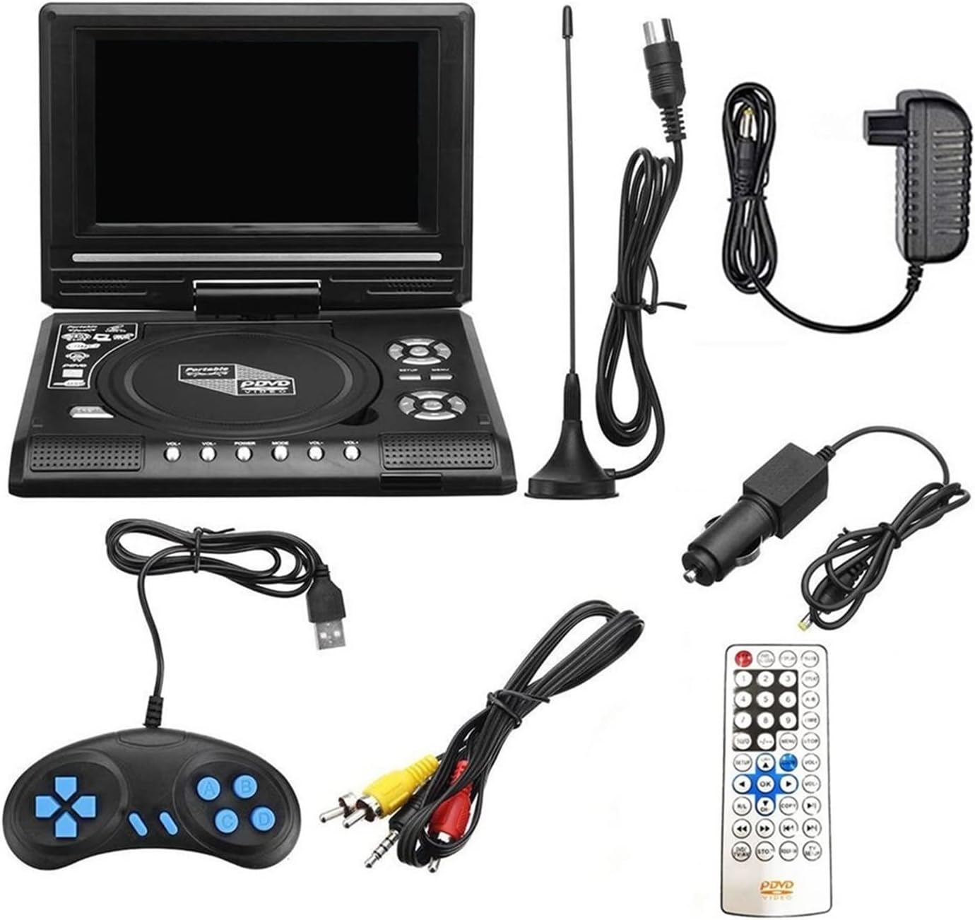 Portable DVD Player New Automotive Multimedia System 7.8 Inch Screen Player Portable High Definition Vcd Mp3 DVD USB with TV/FM/USB Mobile DVD Player for Kids