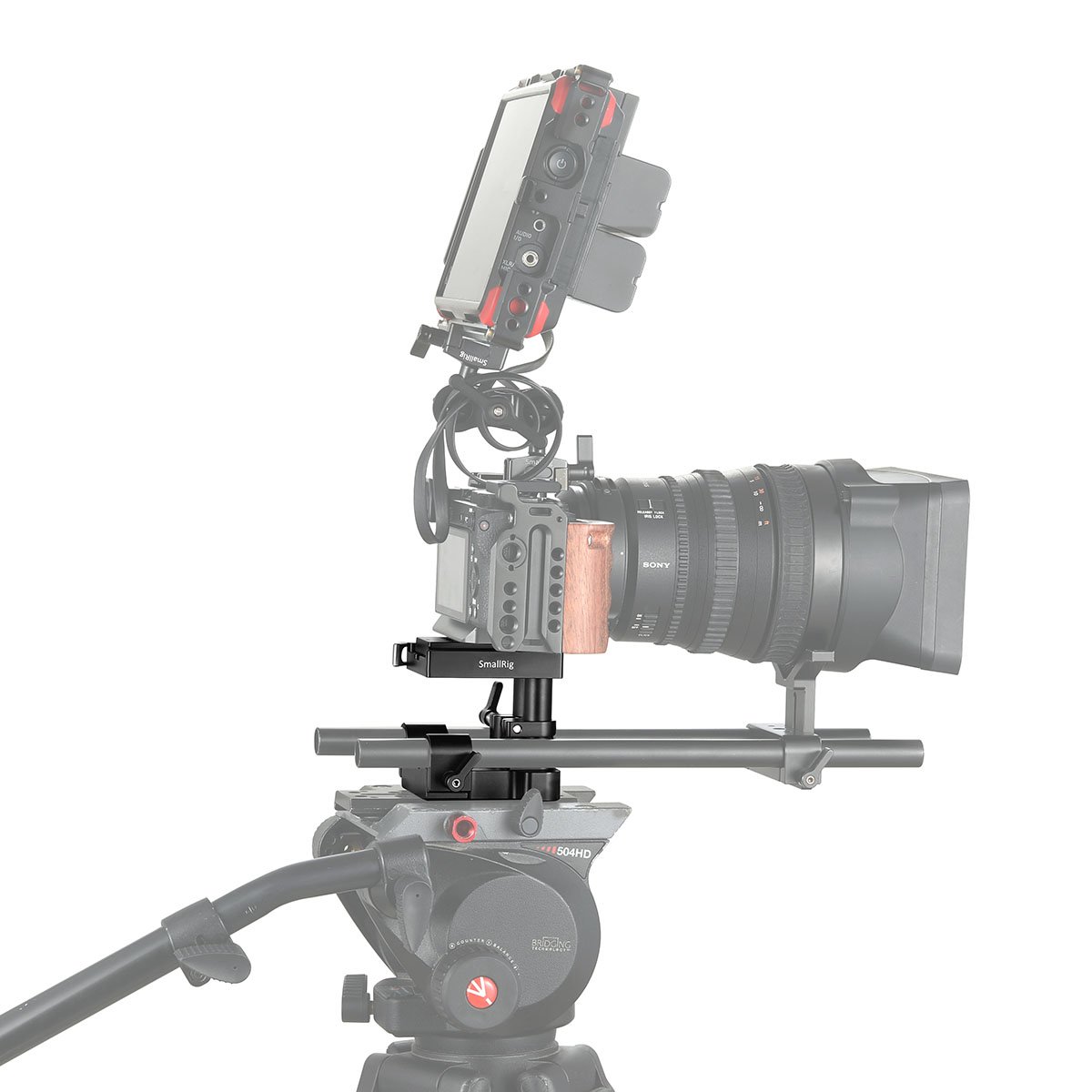 SMALLRIG Piastra di Base, Piastra di Montaggio per Treppiedi per Telecamera Regolabile in Altezza per Asta 15mm LWS Universale - 2092B