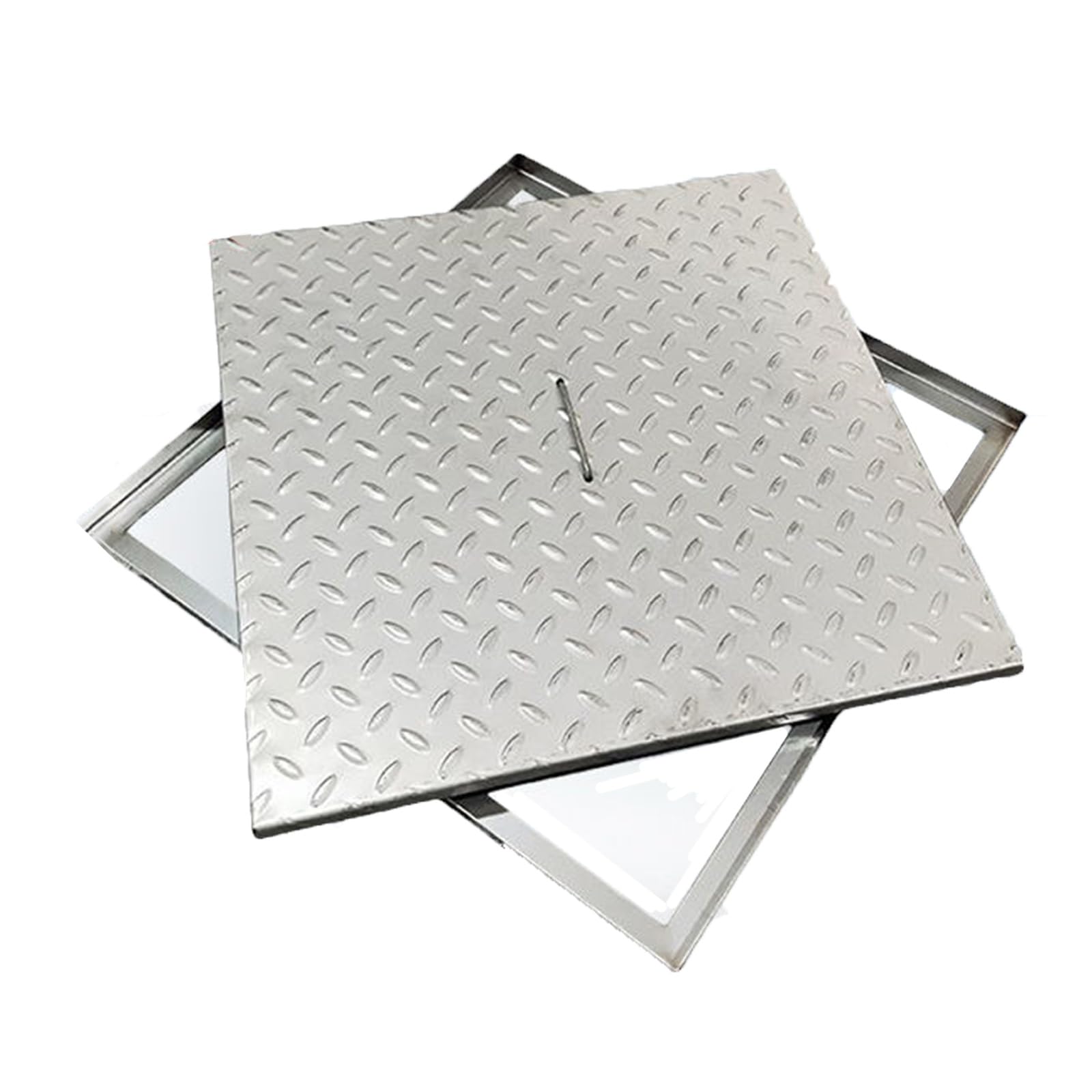 Wytrzymała pokrywa włazu ze stali nierdzewnej, antypoślizgowa, wzmocniona, do kuchni, dziedzińca, ścieżki, 100 x 100 x 3 cm, bezpieczna