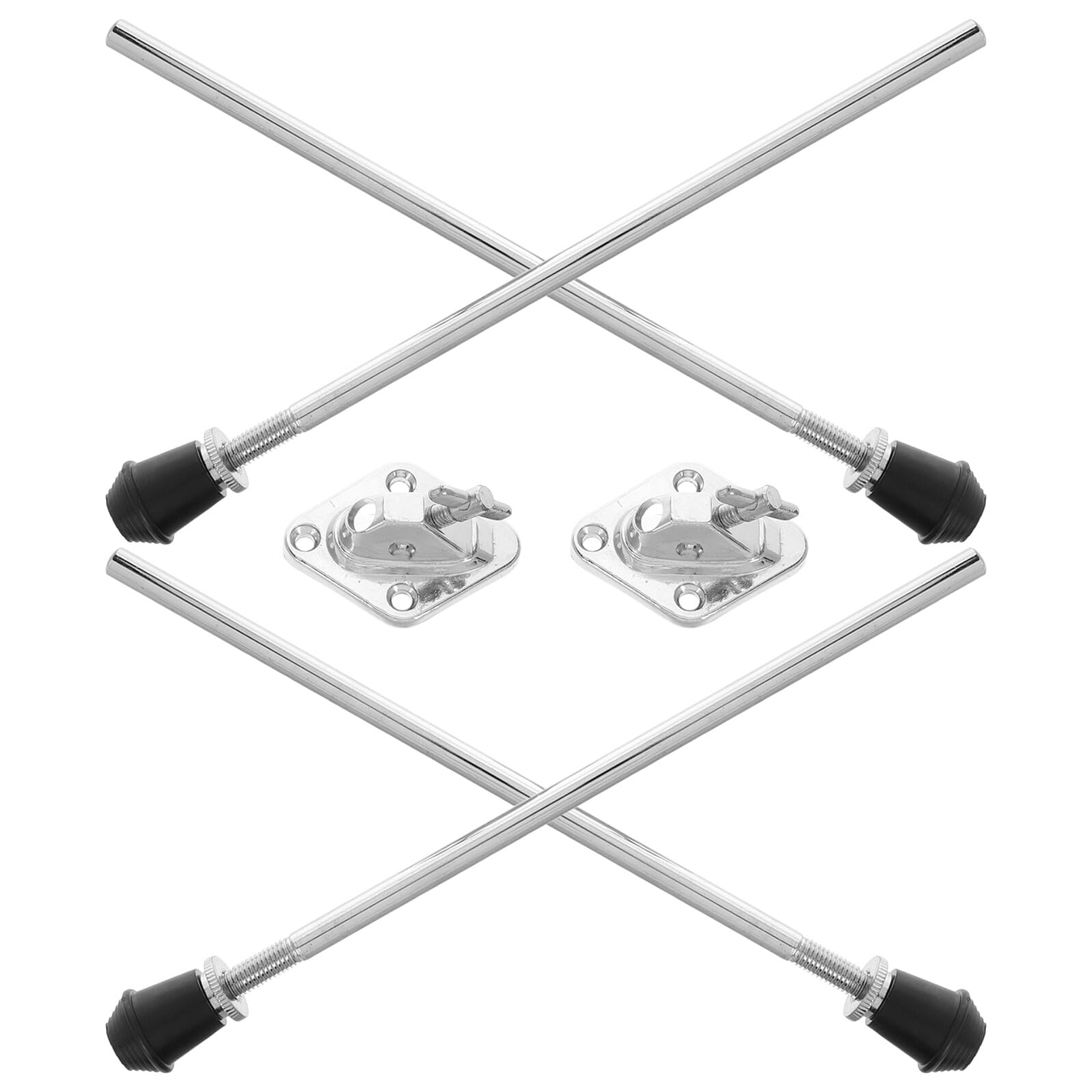 Beavorty Set 2 Pezzi Gambe per Grancassa in Metallo Base Antiscivolo, Supporto Doppio per Tom da Pavimento, Accessori di Ricambio per Batteria Professionale, Installazione Rapida
