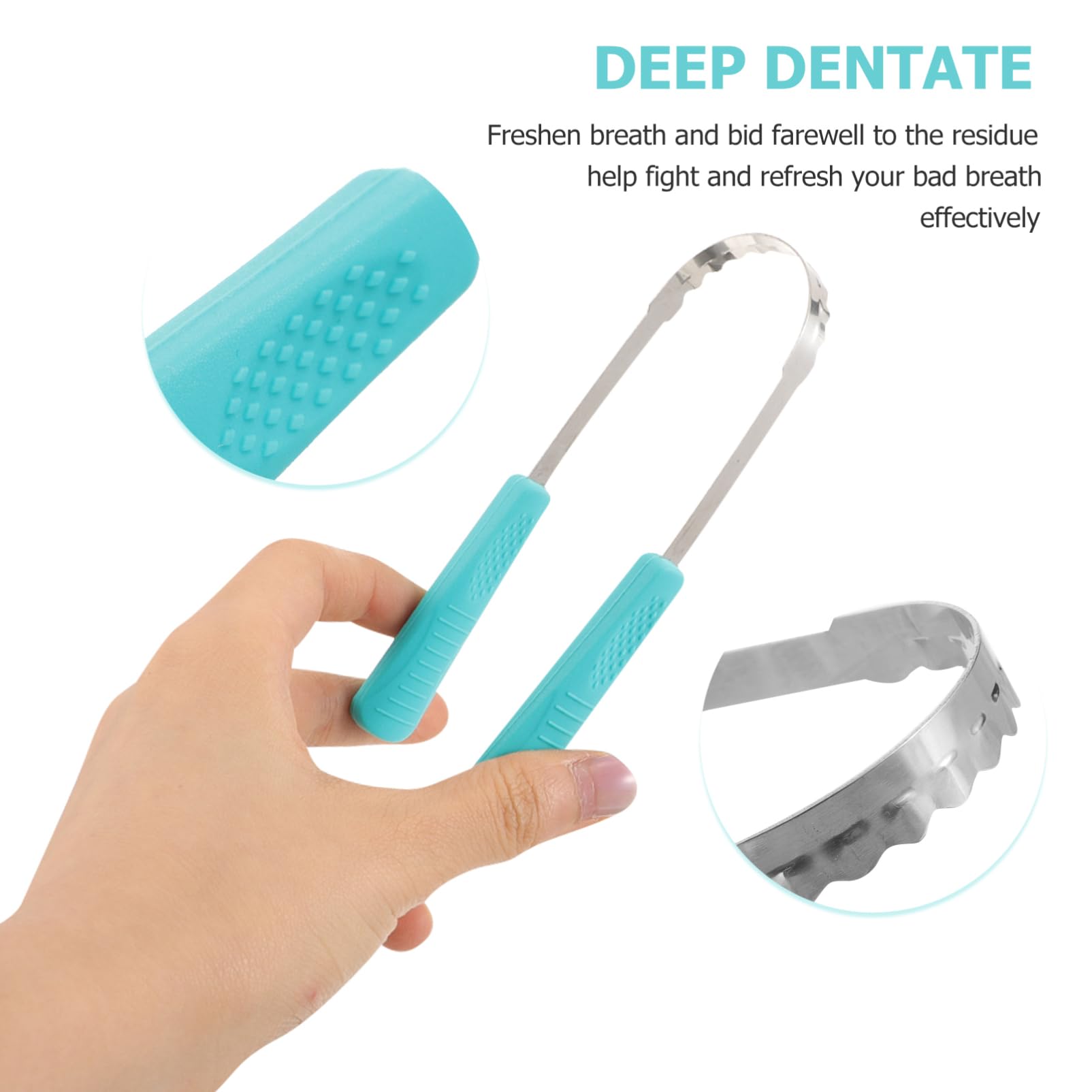 VERDANVERSE 5Pcs Portable Tongue Cleaning Scrapers Tongue Brush for Adults Lightweight and Compact Design for Bad Breath Removal and Oral