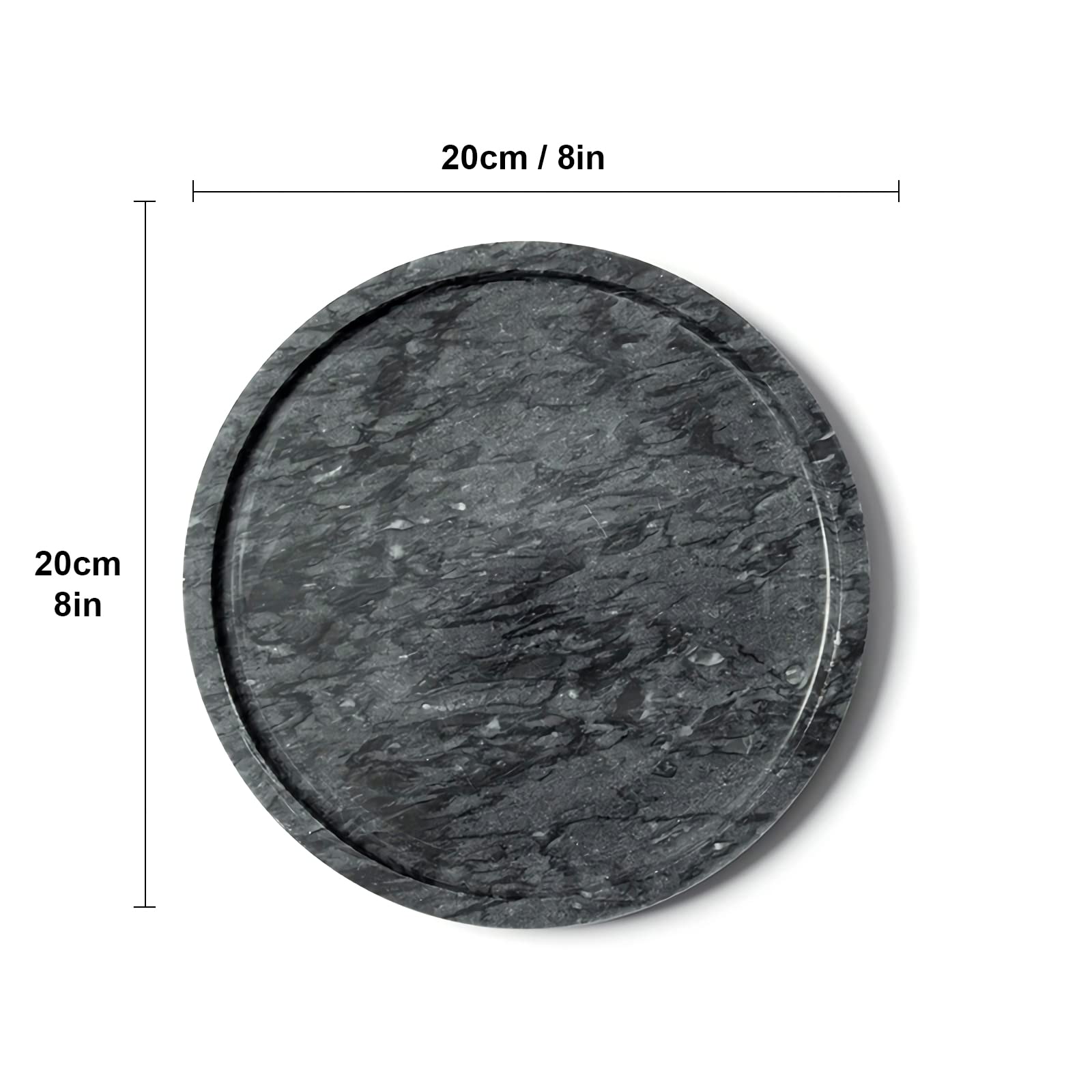 Amazon.com: Moreast Genuine Black Marble Round Tray, High End