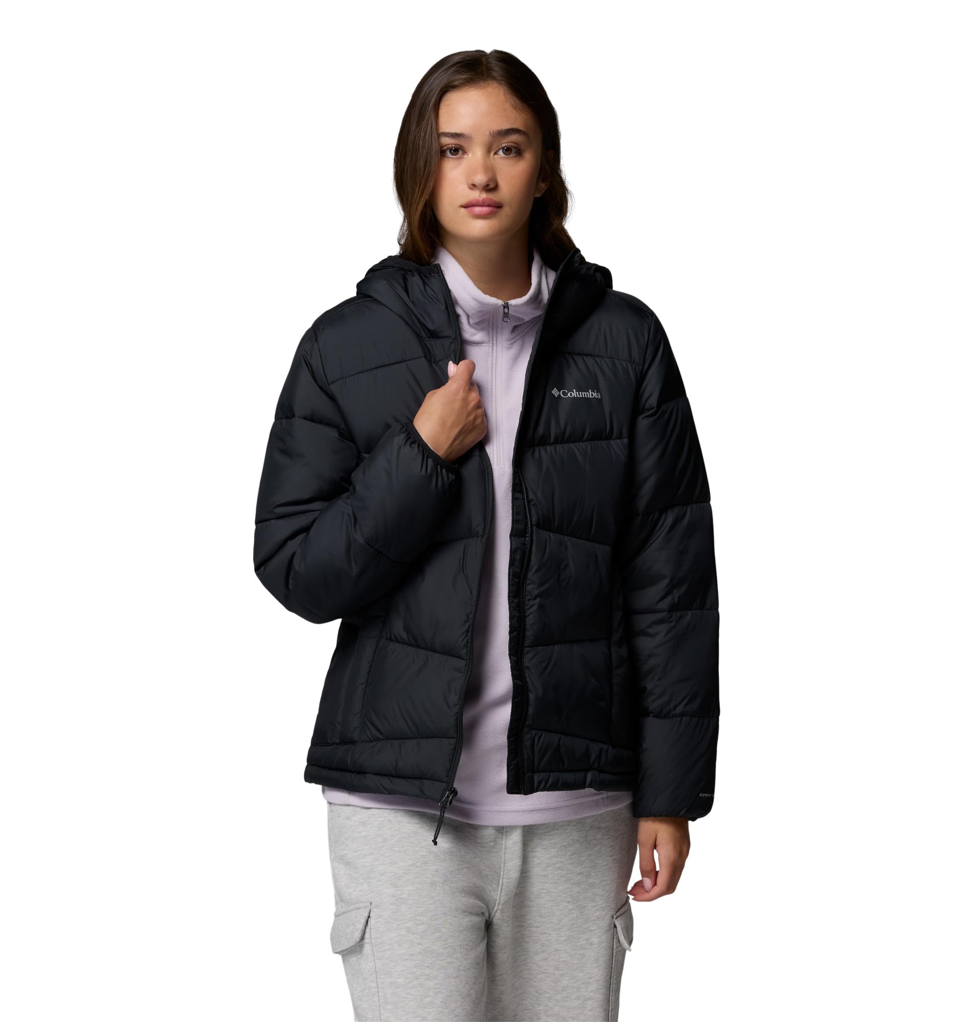 Columbia Damska kurtka z kapturem Fivemile Butte, kurtka puchowa z kapturem, czarna, L