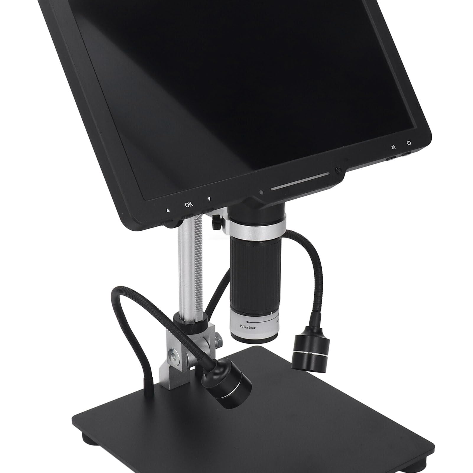 FTVOGUE Digitales Elektronenmikroskop, ABS-Metall-Digitalmikroskop 1600X mit 10,1-Zoll-IPS-LCD, 1080P 24MP, 8 LED-Licht für die Inspektion von Lötmünzenreparaturen