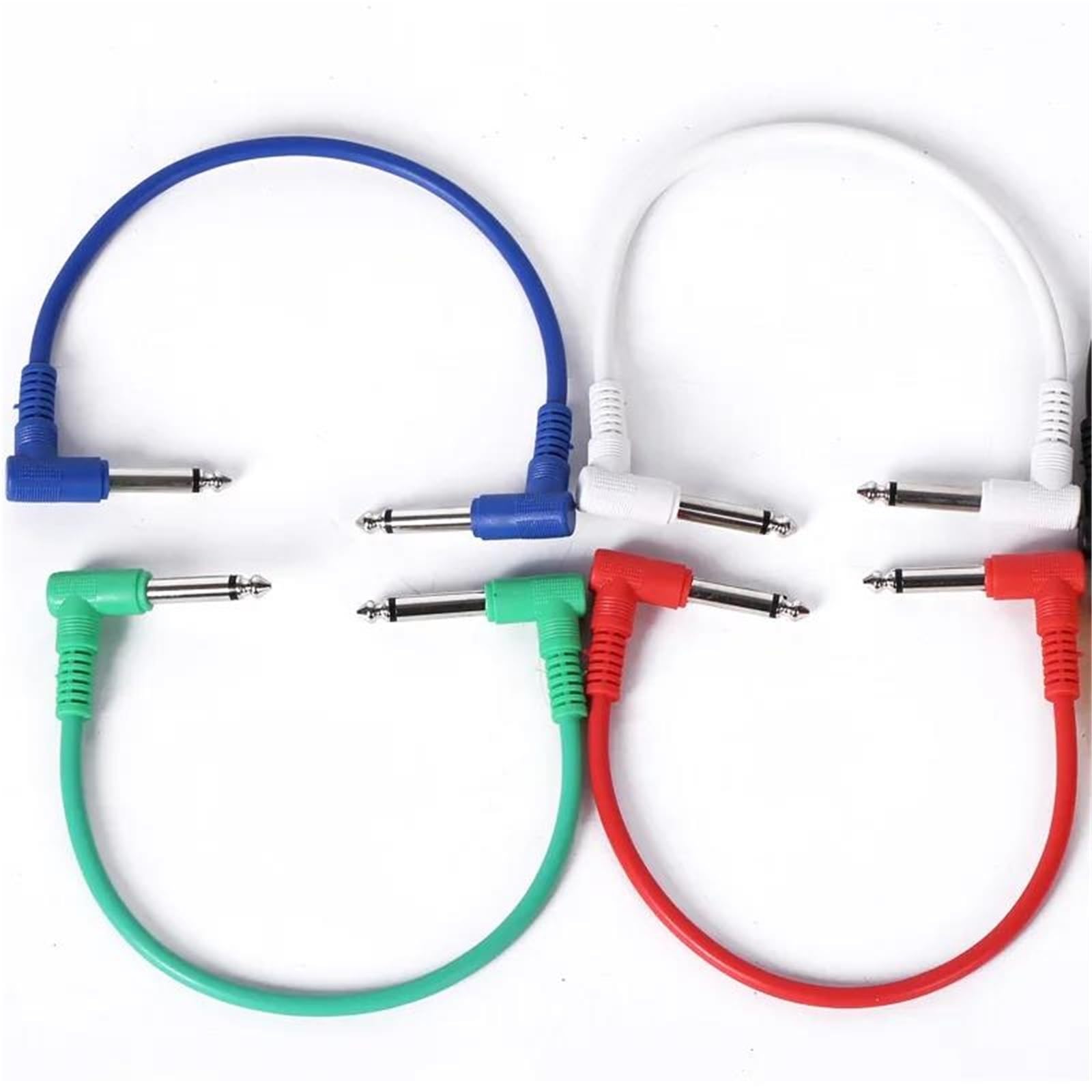 Akustikgitarrenkabel 6er-Pack Gitarren-Effektpedalkabel Geräuscharm Abgeschirmt 1/4 Zoll Rechtwinkliger Stecker