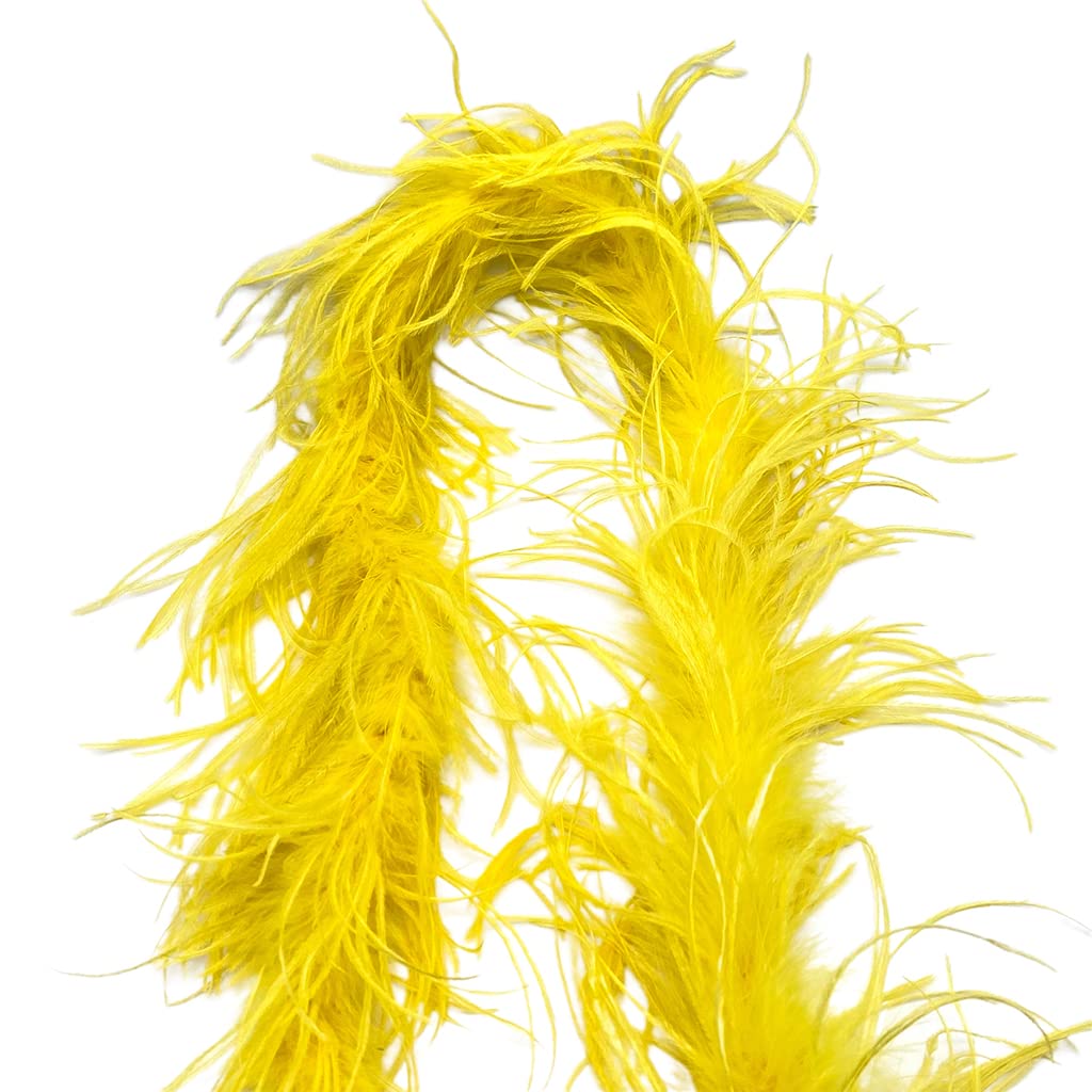 LONDGEN 1ply Ostrich Feather Boa 2Yards for Dance Performance and 1920's Flapper Costume Accessory (Fuchsia)